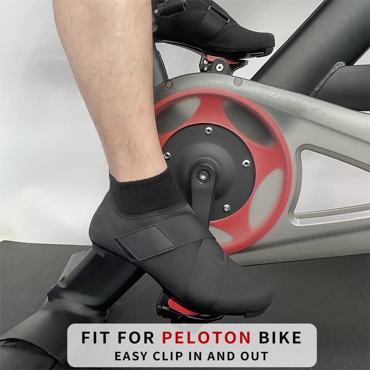 VikoViren Unisex Cycling Shoes Compatible with Peloton Bike with Single Hook & Loop Strap and Delta Cleats Included Perfect for Indoor Road Riding Bike Shoes for Men Women, Black, 12 Women/10 Men thumbnail 2