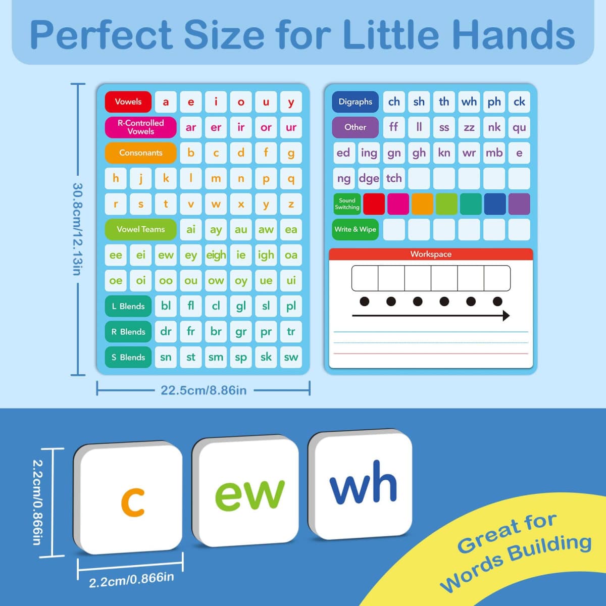 Phonics Magnetic Letter Tiles,All-in-one Magnetic Phonics Kit,Reading &Spelling Games with Dry-Erase Boards&Storage Case,Phonics Games for Preschool Pre k& Kindergarten Classroom Learning thumbnail 5