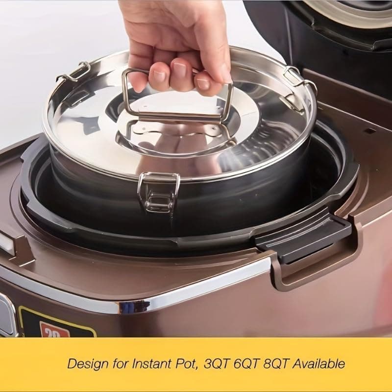 Stainless Steel Flan Mold, 63 Oz Flanera Baking Pan for Instant Pot 3 6 8 QT Flan Mold with Lid Silver Flanera Mold for Baking Oven Safe thumbnail 4