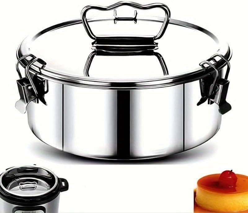 Stainless Steel Flan Mold, 63 Oz Flanera Baking Pan for Instant Pot 3 6 8 QT Flan Mold with Lid Silver Flanera Mold for Baking Oven Safe thumbnail 5