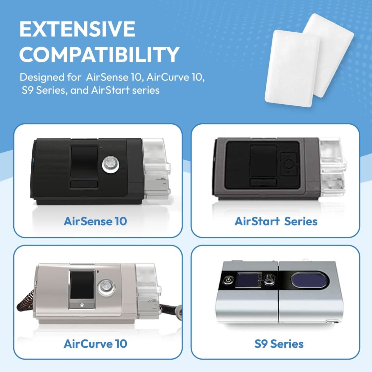 60-Pack Premium Disposable Replacement CPAP Filters Compatible with AirSense 10, AirCurve 10, S9, AirStart & Universal Fit, Ultra Fine High Filtration, Smooth Airflow, Home, Travel & Daily Essentials thumbnail 3