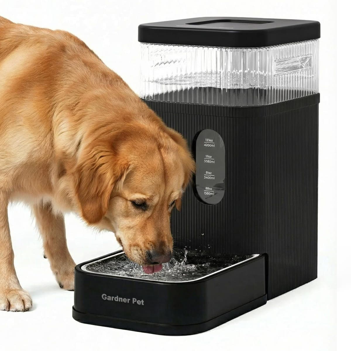 Garnder Pet 8.5L Automatic Dog Water Dispenser with Stainless Steel Bowl, Large Capacity Gravity Dog Water Bottle with Filter, BPA-Free, No Noise, Stable and Spill-Resistant, Easy to Clean, Black — image 1