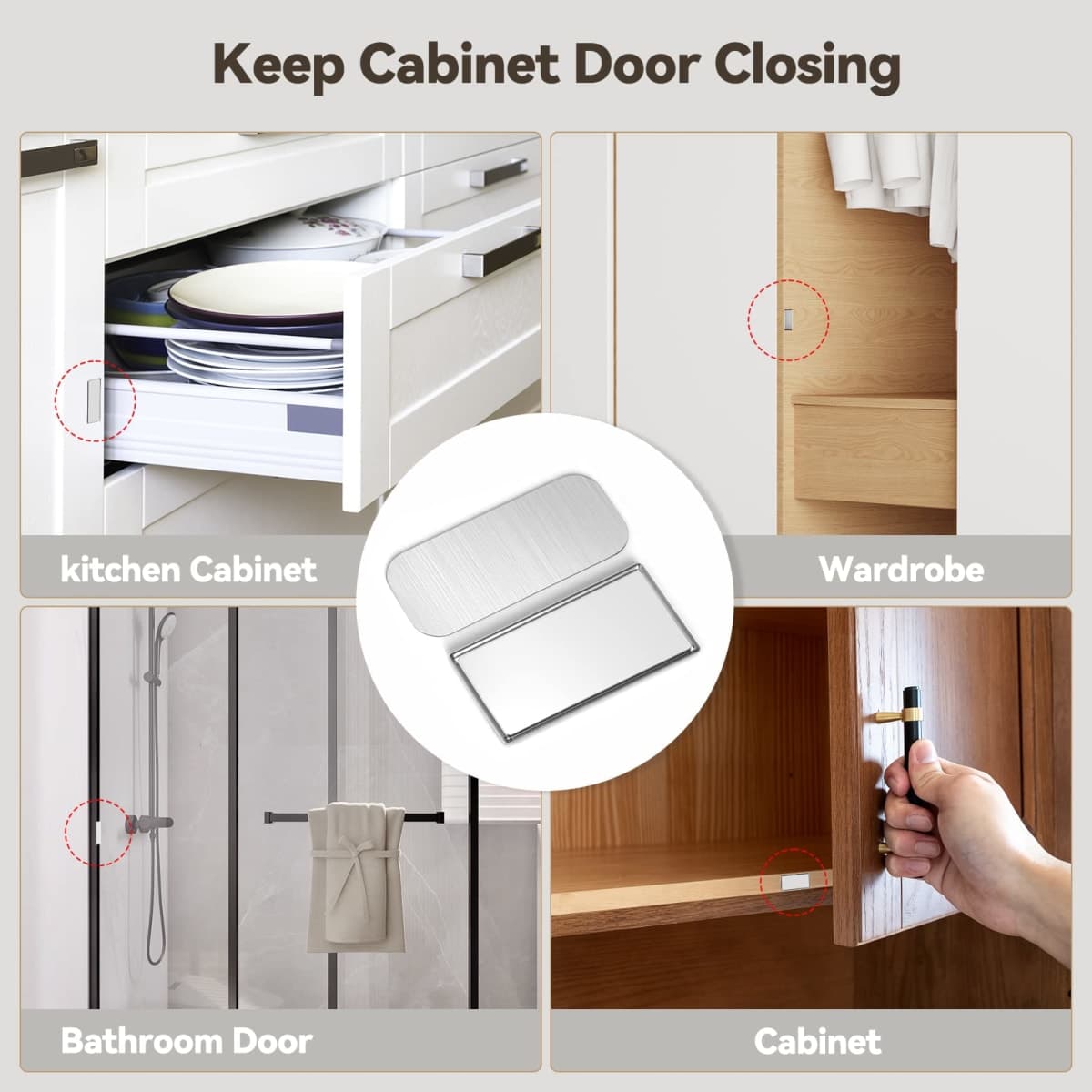 ToniTrui Cabinet Door Magnetic Catch, 16 Pack 0.08in Cabinet Door Magnets for Wardrobe Closet Shutter Drawer Cabinet Closure thumbnail 4