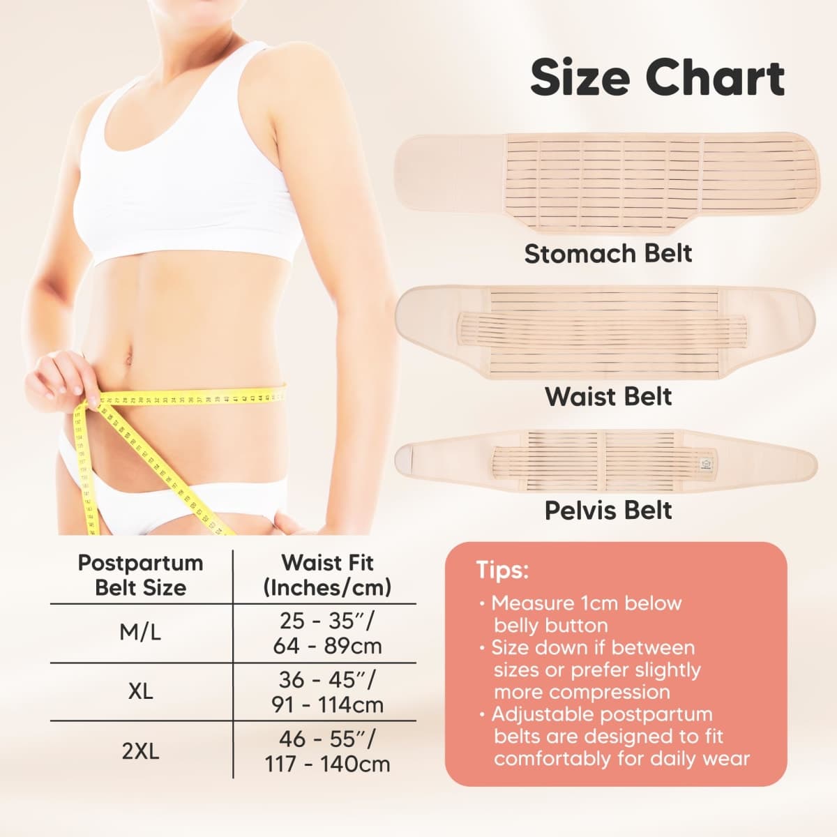 3 in 1 Postpartum Belly Support Wrap – Postpartum Belly Band, After Birth Body Shaper Waist Shapewear, Post Pregnancy Belly Support Band (Midnight Black, XL) thumbnail 4