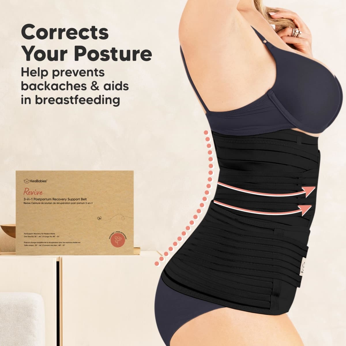 3 in 1 Postpartum Belly Support Wrap – Postpartum Belly Band, After Birth Body Shaper Waist Shapewear, Post Pregnancy Belly Support Band (Midnight Black, XL) thumbnail 5