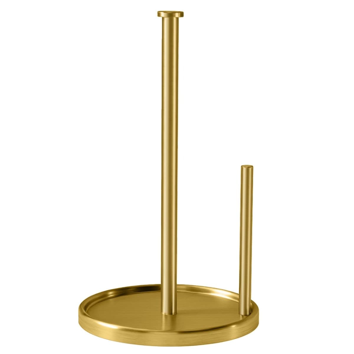 Paper Towel Holder Countertop, Standing Paper Roll Holder with Anti Slip Weighted Base, Stainless Steel Paper Towel Holder Suit for Standard and Large Rolls, Gold — image 1