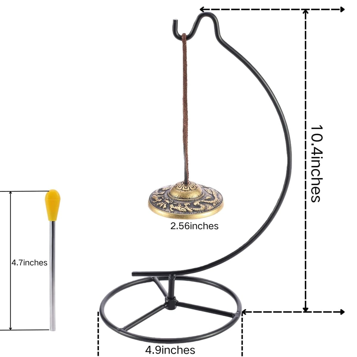Homelavie Tingsha Chime Bells 2.5" Table Healing Bell with Striker,Tibetan Finger Cymbals for Spiritual Healing Mindfulness Meditation Yoga Buddhist, Relaxation(2 Dragons Embossed) thumbnail 3
