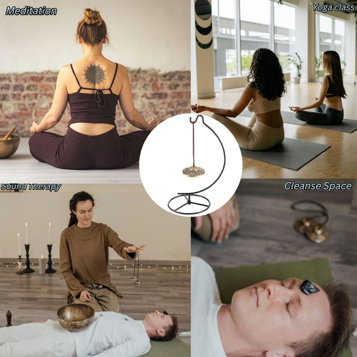 Homelavie Tingsha Chime Bells 2.5" Table Healing Bell with Striker,Tibetan Finger Cymbals for Spiritual Healing Mindfulness Meditation Yoga Buddhist, Relaxation(2 Dragons Embossed) thumbnail 5