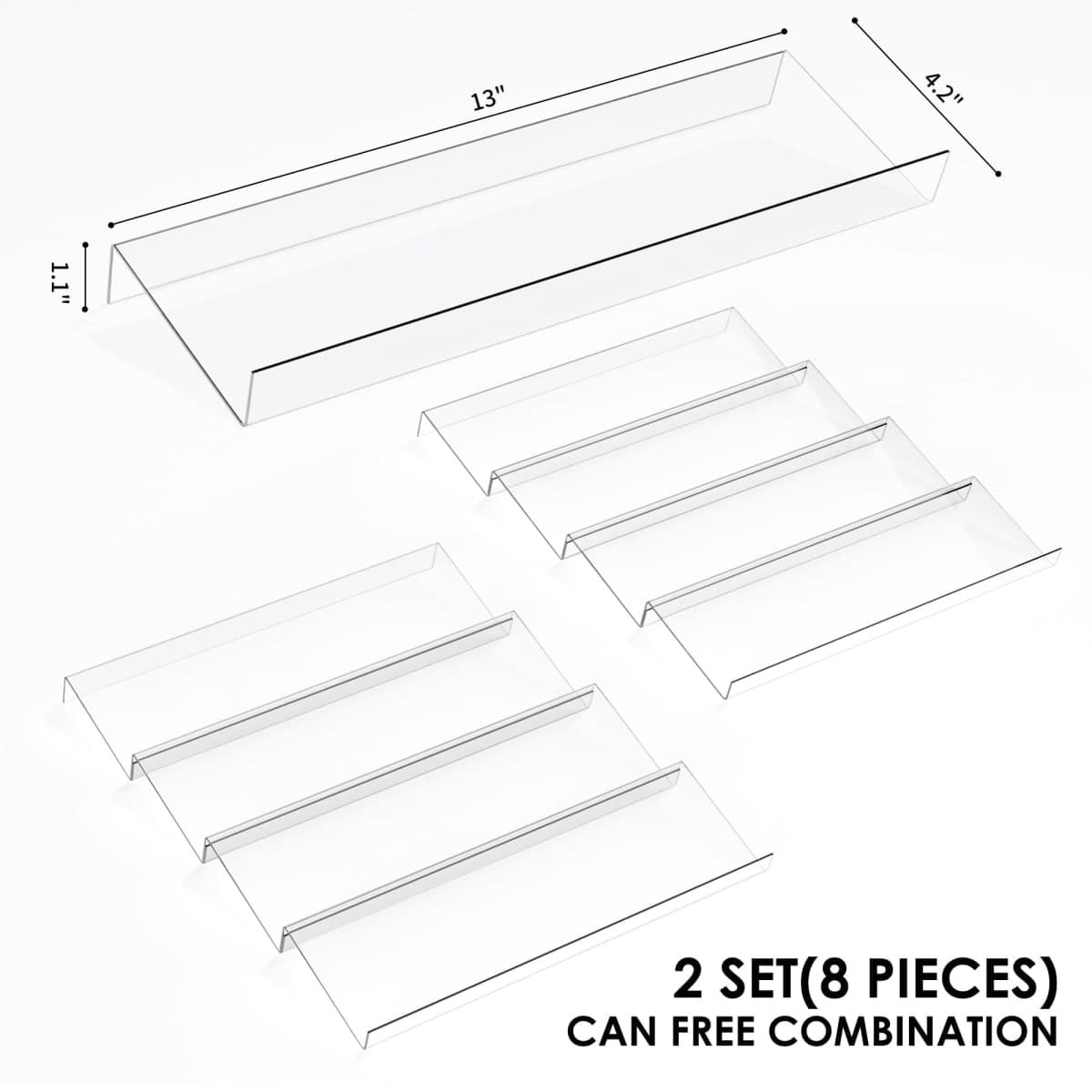 Spice Drawer Organizer, 4 Tier Clear Acrylic Expandable From 13" to 26" Seasoning Jars Drawer Insert, Kitchen Drawer Spice Rack Tray for Cabinet/Countertop thumbnail 4