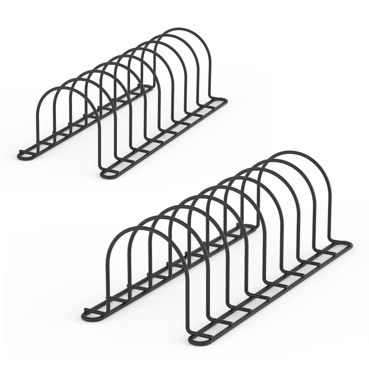 JAQ Pan Organizer Rack for Cabinet, Pot Lid Holder & Baking Sheet Organizer, Plate and Cutting Board Rack for Kitchen Countertop or Cabinet (2 Pack, Black) — image 1