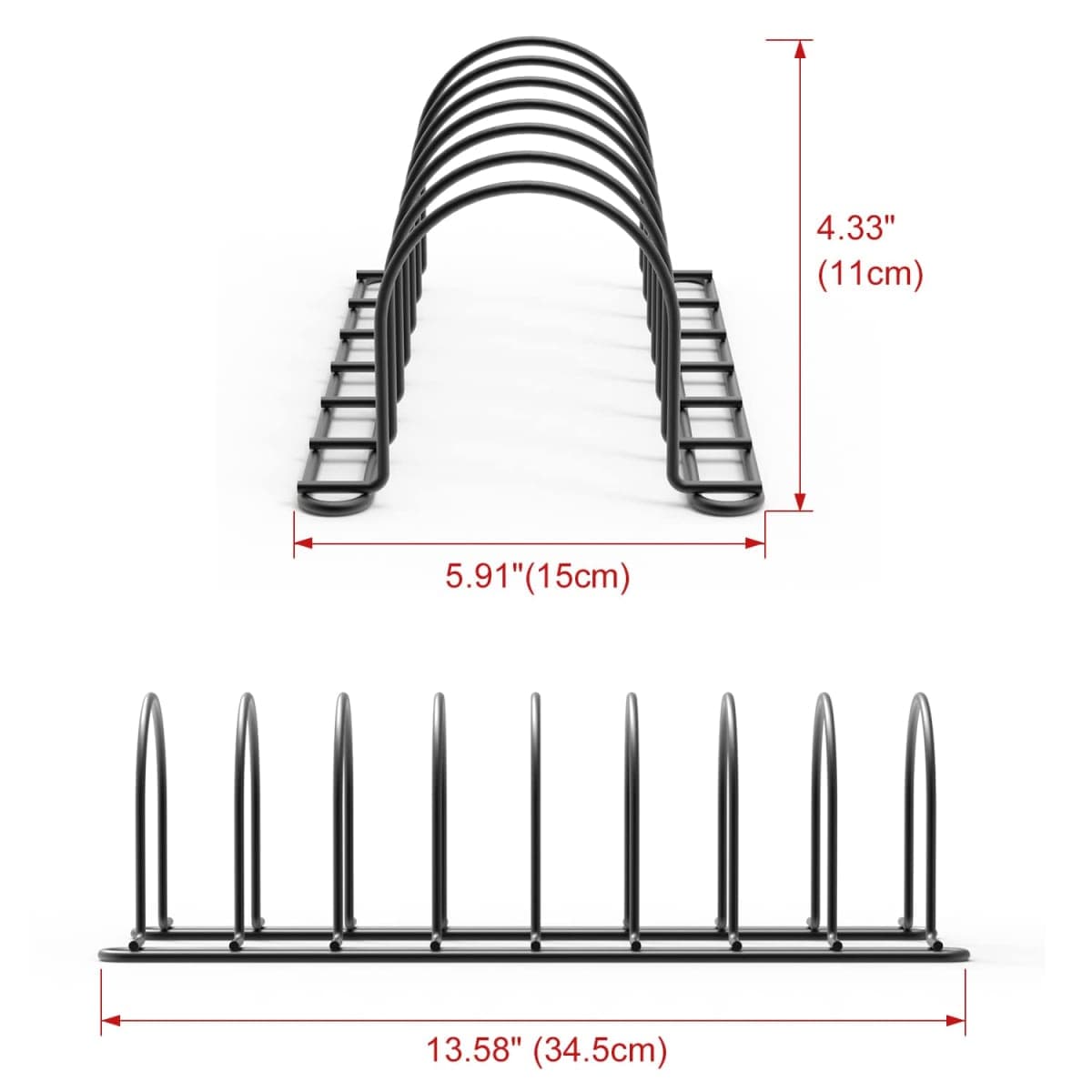 JAQ Pan Organizer Rack for Cabinet, Pot Lid Holder & Baking Sheet Organizer, Plate and Cutting Board Rack for Kitchen Countertop or Cabinet (2 Pack, Black) thumbnail 3