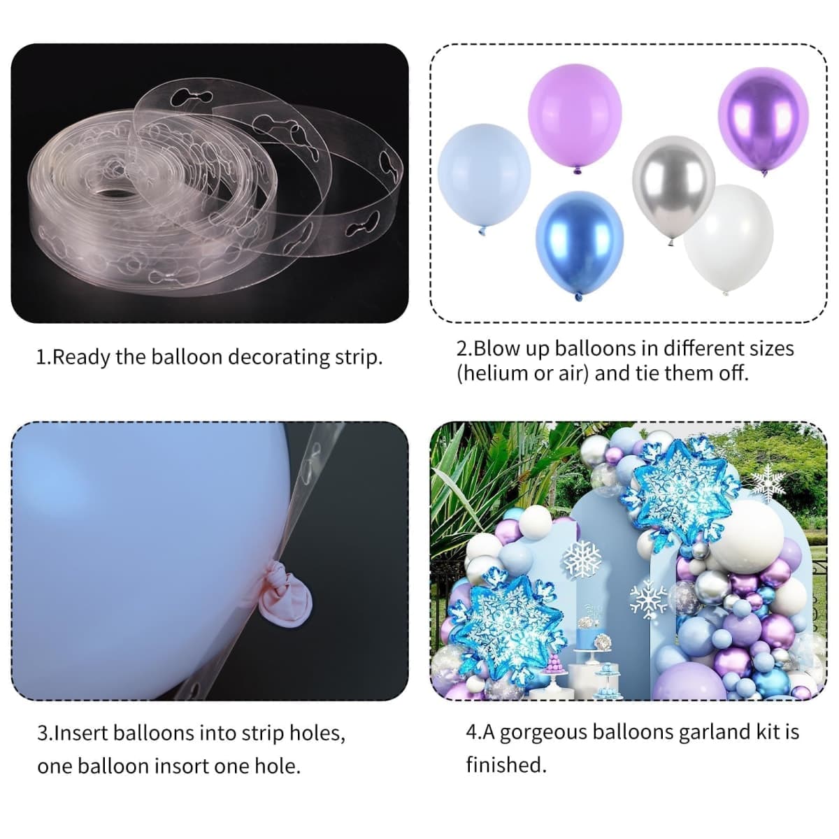 Frozen Birthday Party Supplies,Frozen Balloon Garland Arch Kit Blue Purple Snowflake Confetti Foil Balloons Princess Winter Wonderland Girl Baby for Frozen Theme Party Decorations thumbnail 3