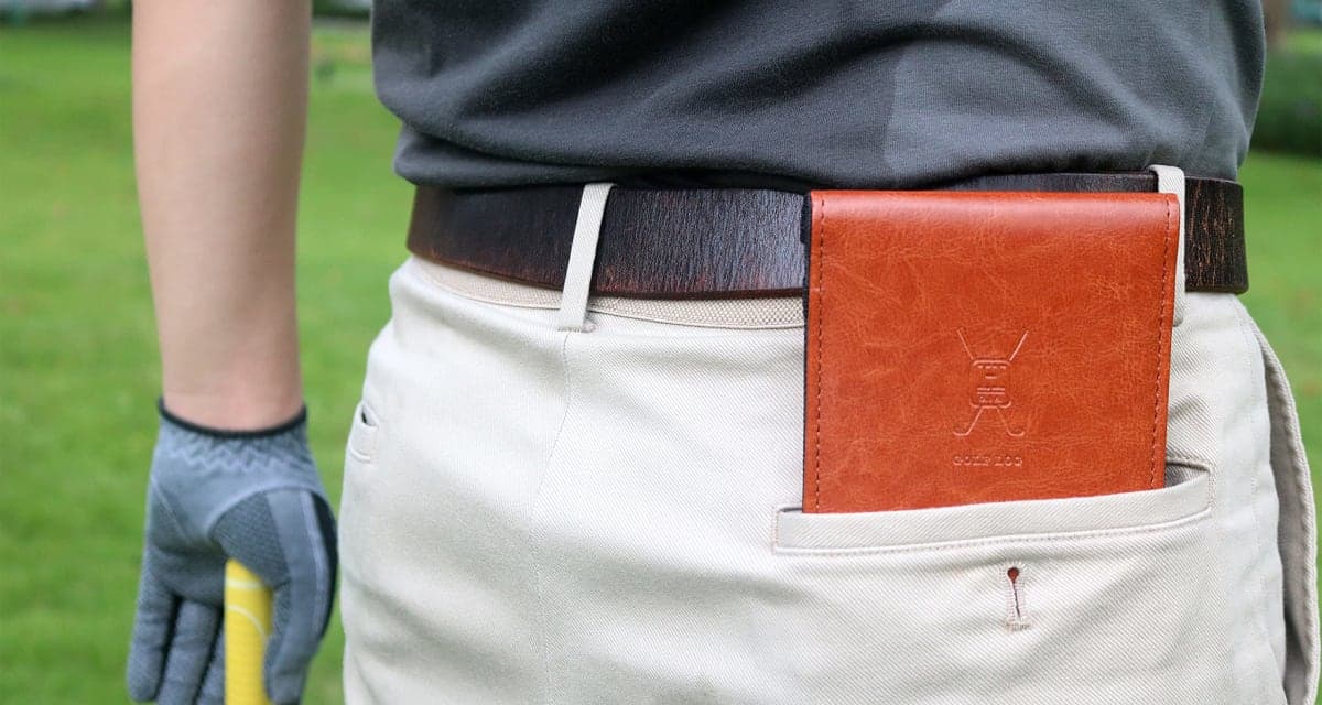 Handy Picks Leather Golf Scorecard Holder | Yardage Book Cover | Scorecard n Pencil Included | Brown thumbnail 2