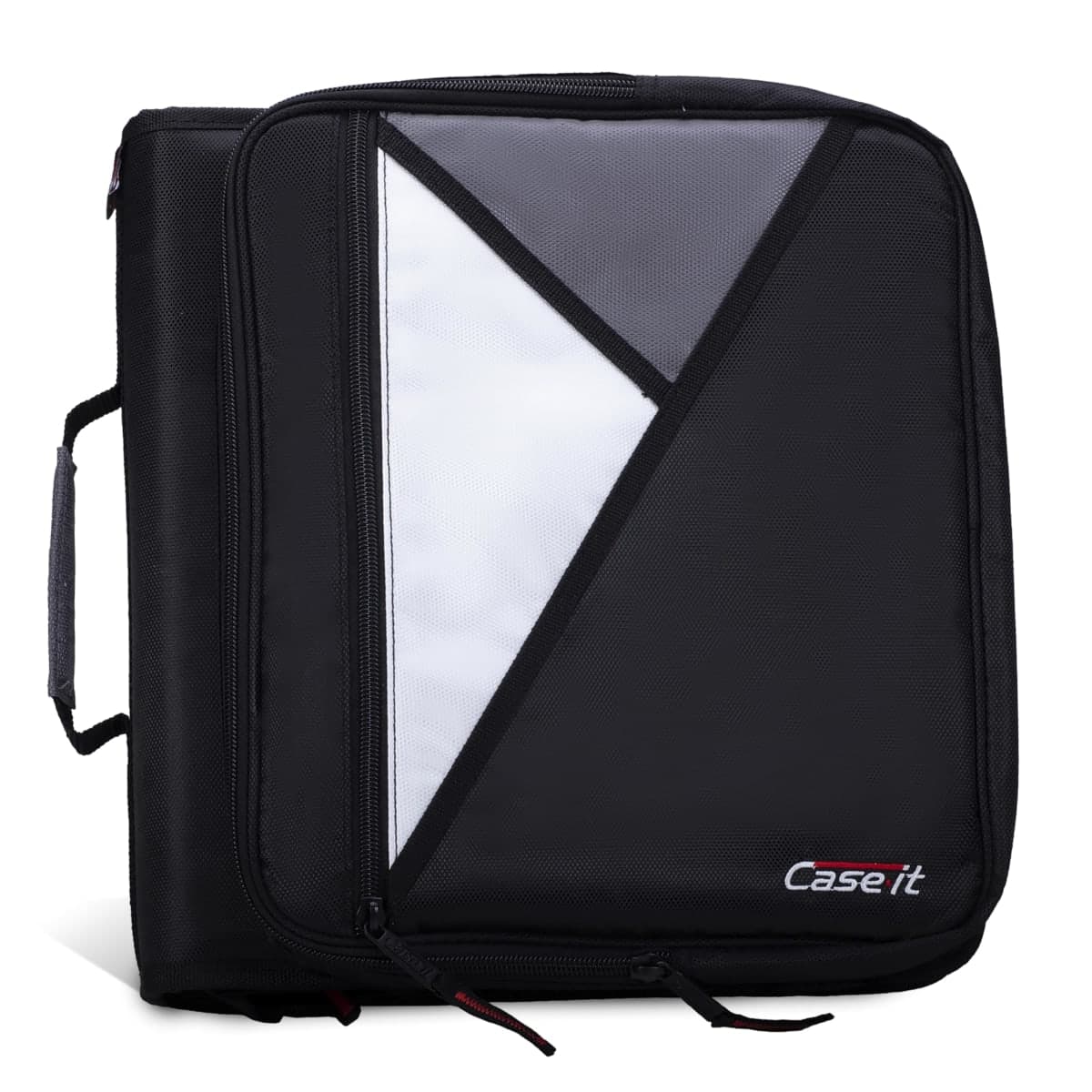 Case-it Universal Zipper Binder | 2-Inch O-Rings, 13-Inch Laptop/Tablet Padded Pocket, 400 Sheet Capacity, Multiple Storage Pockets & Shoulder Strap | School & Office Organizer | LT-007 Jet Black — image 1