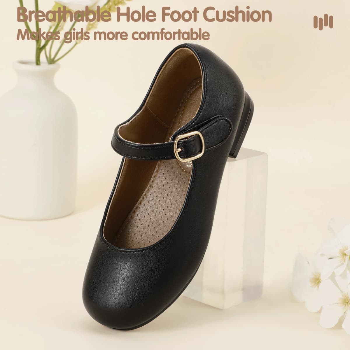 Hehainom Girls Dress Shoes School Uniform Mary Jane Shoes, Blackpu, 12 Little Kid thumbnail 4