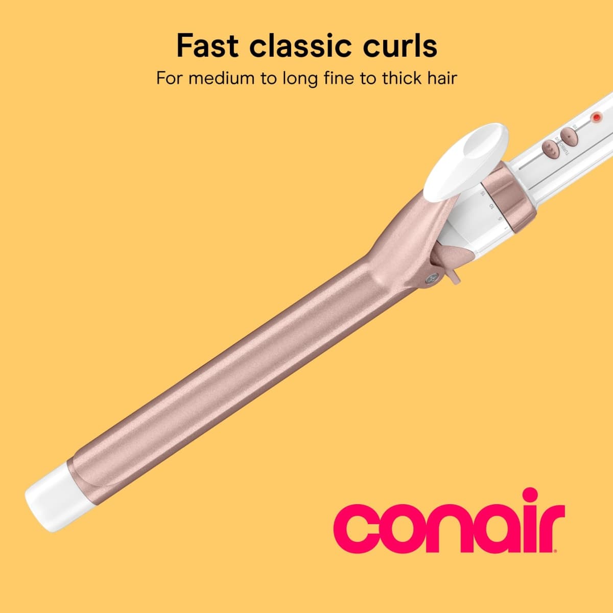 Conair Double Ceramic Long Barrel 1-Inch Curling Iron, 1.0" Barrel Produces Classic Curls – for use on Medium and Long Hair, Hair Curler thumbnail 2