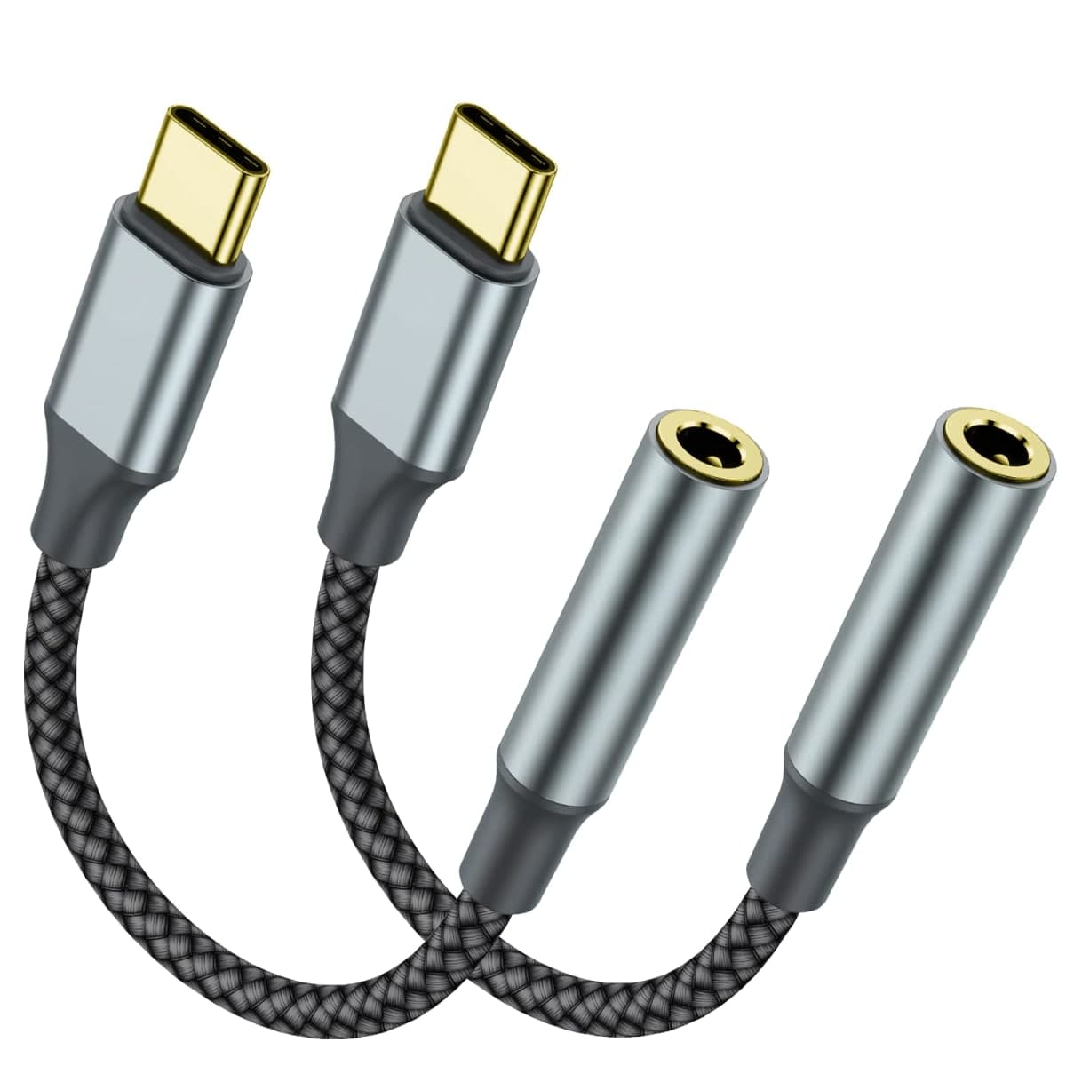 TIPSEAN USB C to 3.5mm Headphone Jack Adapter(2 Pack), USB-C to Aux Audio Dongle Cable for iPhone 17 Pro Max/17 Pro, 16/15 Pro Max, 16/15 Pro, Galaxy S23-S21 Ultra, Pixel, iPad Pro, MacBook (Black) — image 1