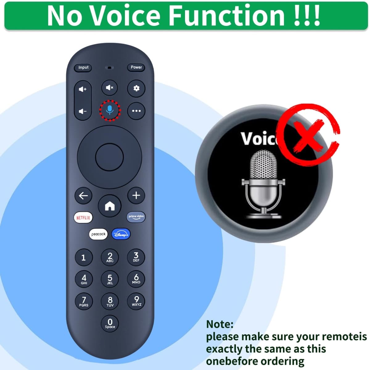 Replacement Remote Control for Pioneer ＆ Element Xumo TV, for Hisense X UHD LED XClass TV R34010BA00-00001, No Voice thumbnail 2