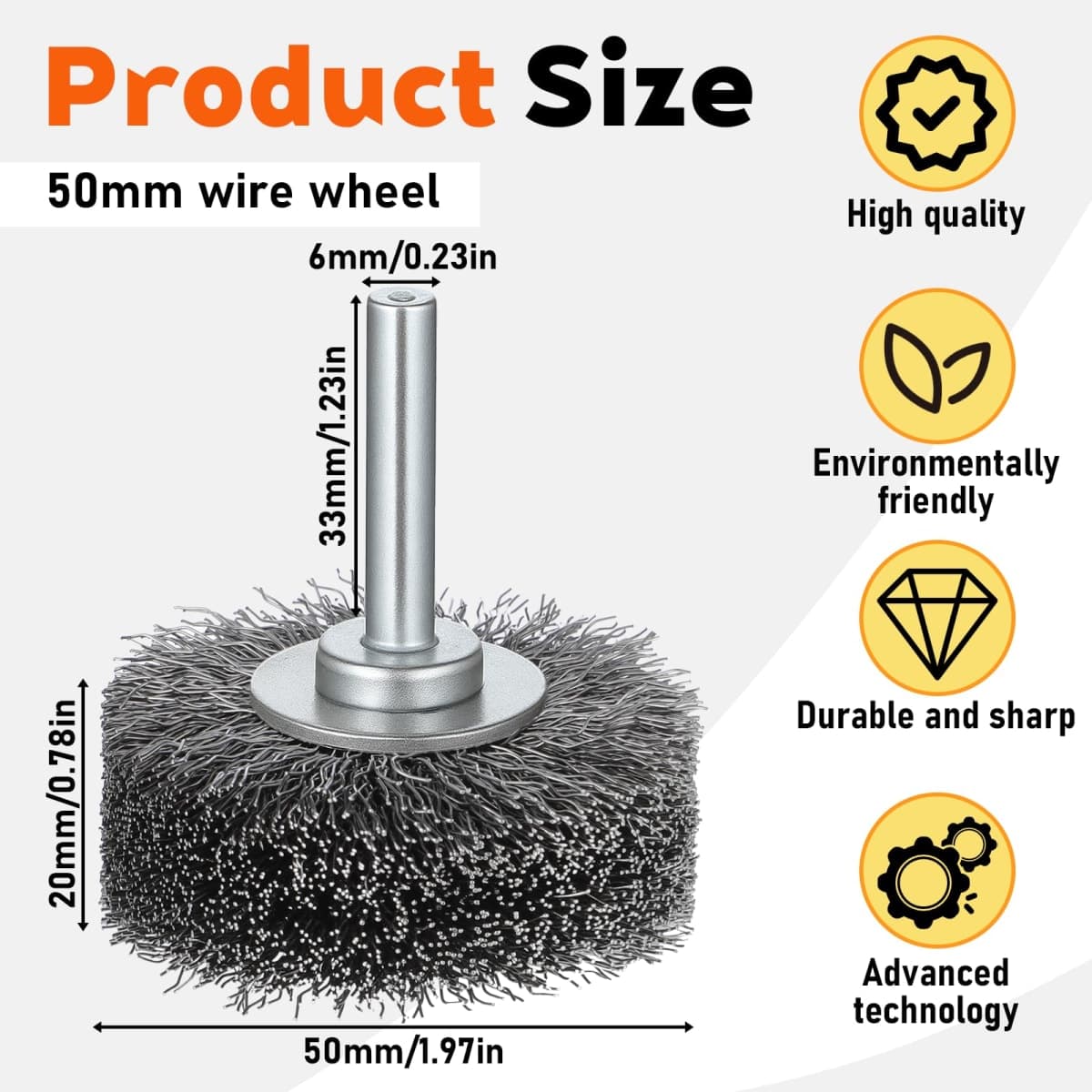 4 Pack 2 Inch Wire Wheel Brush for Dril, Heavy Duty Wire Brushes for Rust Corrosion Paint Removal, Removal Paint Rust & Corrosion, Carbon Steel Wool, 1/4in Shank Drill Rotary Attachment, 20000RPM thumbnail 2