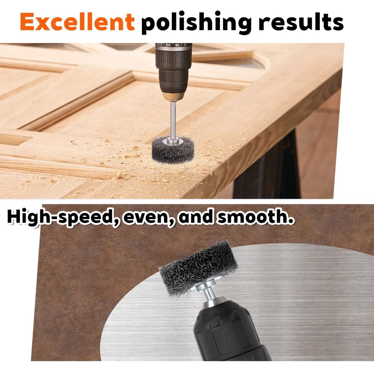 4 Pack 2 Inch Wire Wheel Brush for Dril, Heavy Duty Wire Brushes for Rust Corrosion Paint Removal, Removal Paint Rust & Corrosion, Carbon Steel Wool, 1/4in Shank Drill Rotary Attachment, 20000RPM thumbnail 5