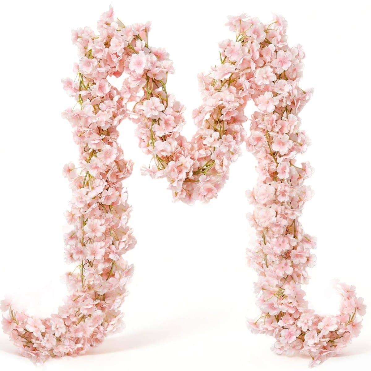 10PCS 59FT Artificial Silk Cherry Blossom Garland, Hanging Sakura Flower Vines for Wedding Party Home Arch Office Sakura Decor (Light Pink) — image 1