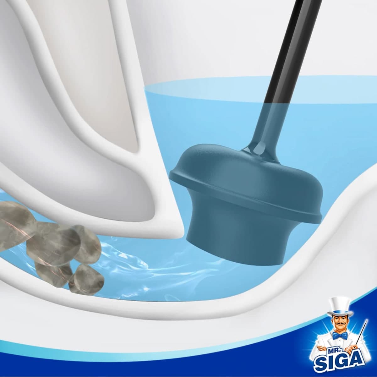 MR.SIGA Toilet Plunger with Holder, Heavy Duty Toilet Plunger and Holder Combo for Bathroom Cleaning, Black thumbnail 4