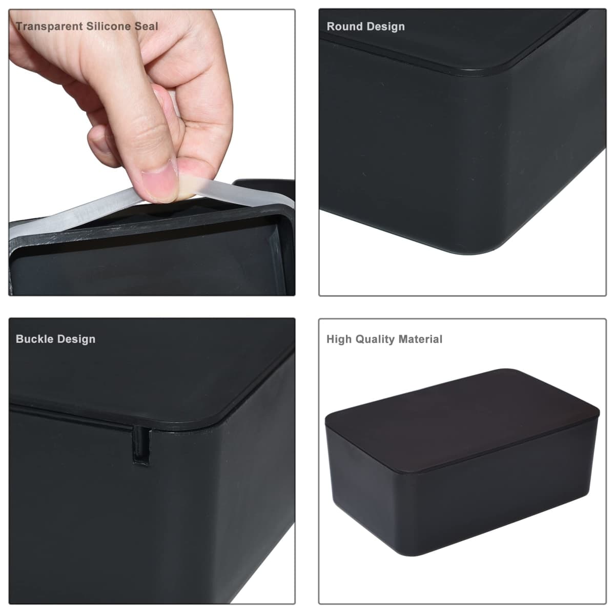 Diaper Wipes Dispenser, Tissue Storage Box Case, Wet Wipe Dispenser Holder with Lid for Home, Office, Cars (Black) thumbnail 5