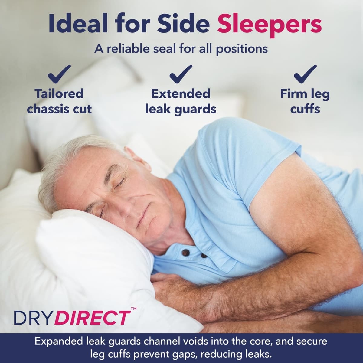 Dry Direct Super Overnight Underwear, Soft Cloth-Like Adult Diapers, Overnight Disposable Incontinence Protection - Small (Pack of 14) thumbnail 5