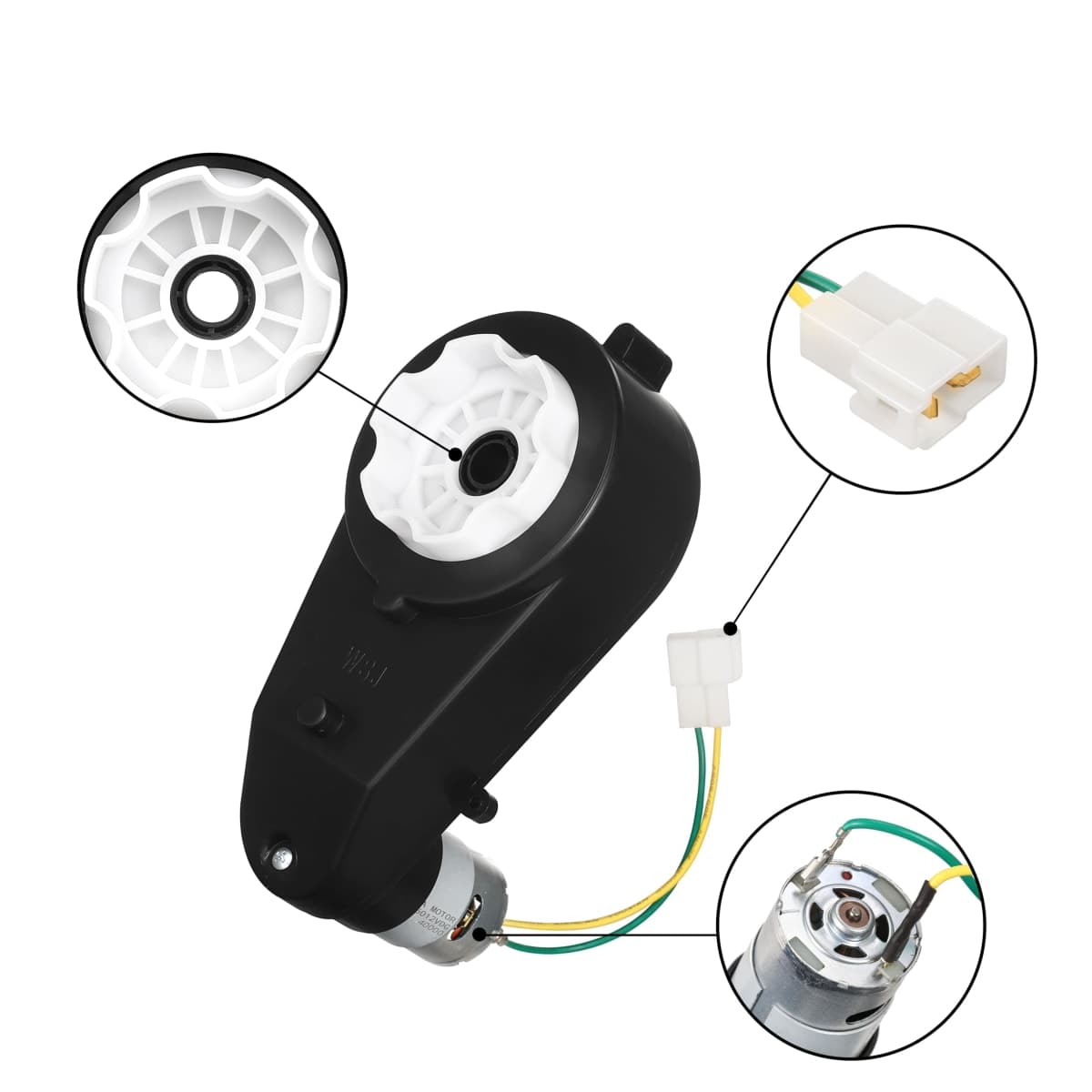 2Pcs 24V 40000RPM Gear Box for Kids Electric Ride On Toy Car,24V RS555 40000RPM Ride On Toy Car Conversion High Speed Drive Engine Motor Gearbox thumbnail 2