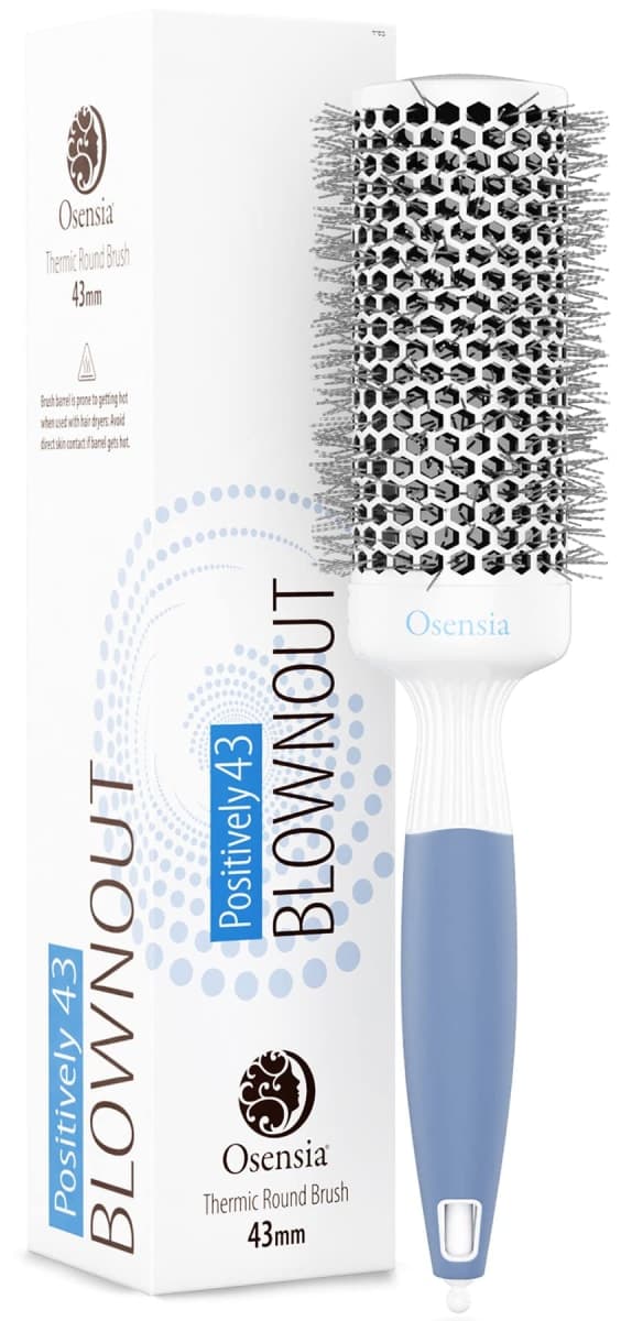 Professional Round Brush for Blow Drying - Medium Ceramic Ion Thermal Barrel Brush for Sleek, Precise Heat Styling and Blowout Volume - Lightweight Hair Brush by Osensia 43mm (Not Electrical) — image 1
