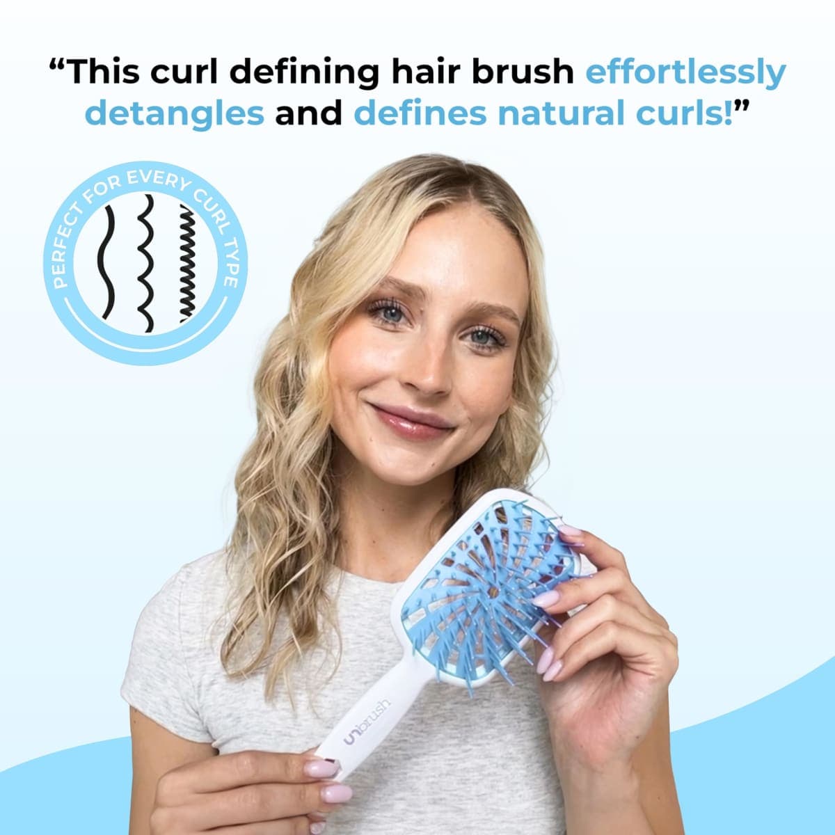 FHI Heat UNbrush Plus — Curly Hair Brush for Gentle & Effective Detangling on Wet or Dry Fragile Hair Types — Detangler Brush w/ 84 UltraFlex Bristles, Ultra-light, Vented, Anti Static Hairbrush thumbnail 2