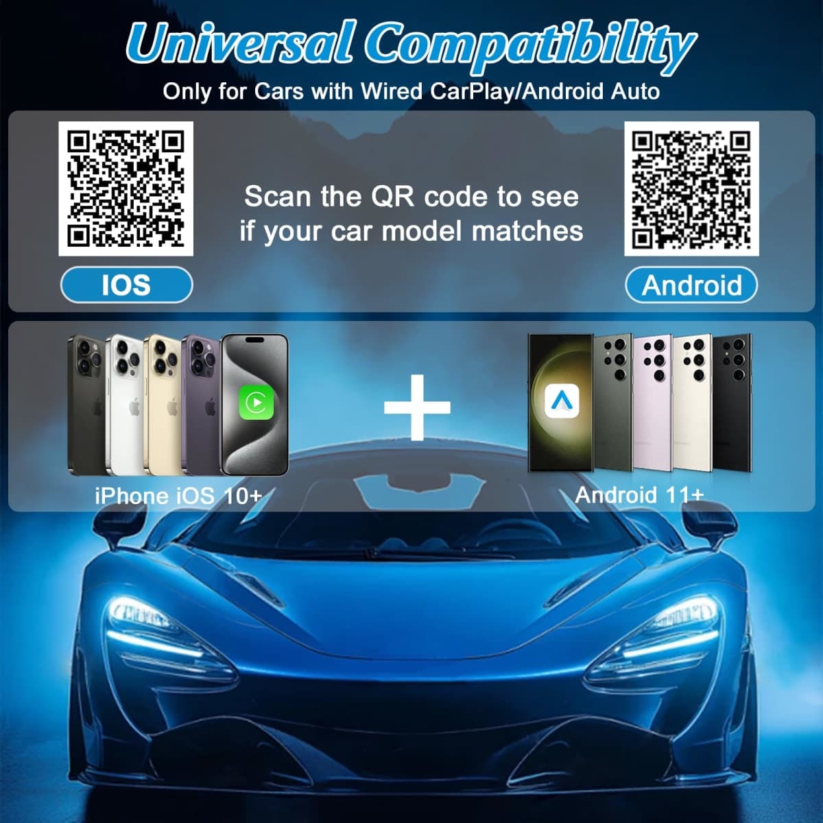 4 in 1 Screen Mirroring Adapter for Apple iPhone/Android Auto, Convert Wired to Wireless CarPlay Dongle for AirPlay & MirrorLink, Exclusive Support for Samsung Dex, Mini Size, Plug&Play, USB & Type C thumbnail 5