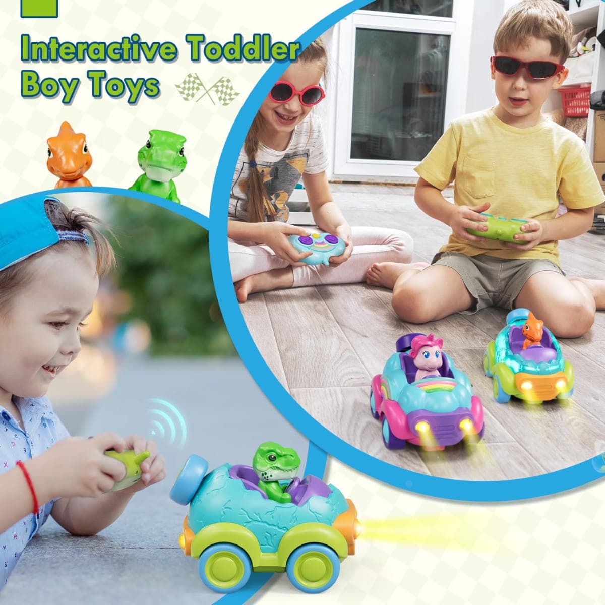 Lehoo Castle Remote Control Cars for Kids, Toddler Toys 2 Year Old, Rechargeable Dinosaur Toys for Toddlers with Lights & Music, 2 Year Old Boy Toys, Gift for 2 3 4 Year Old Boys thumbnail 4