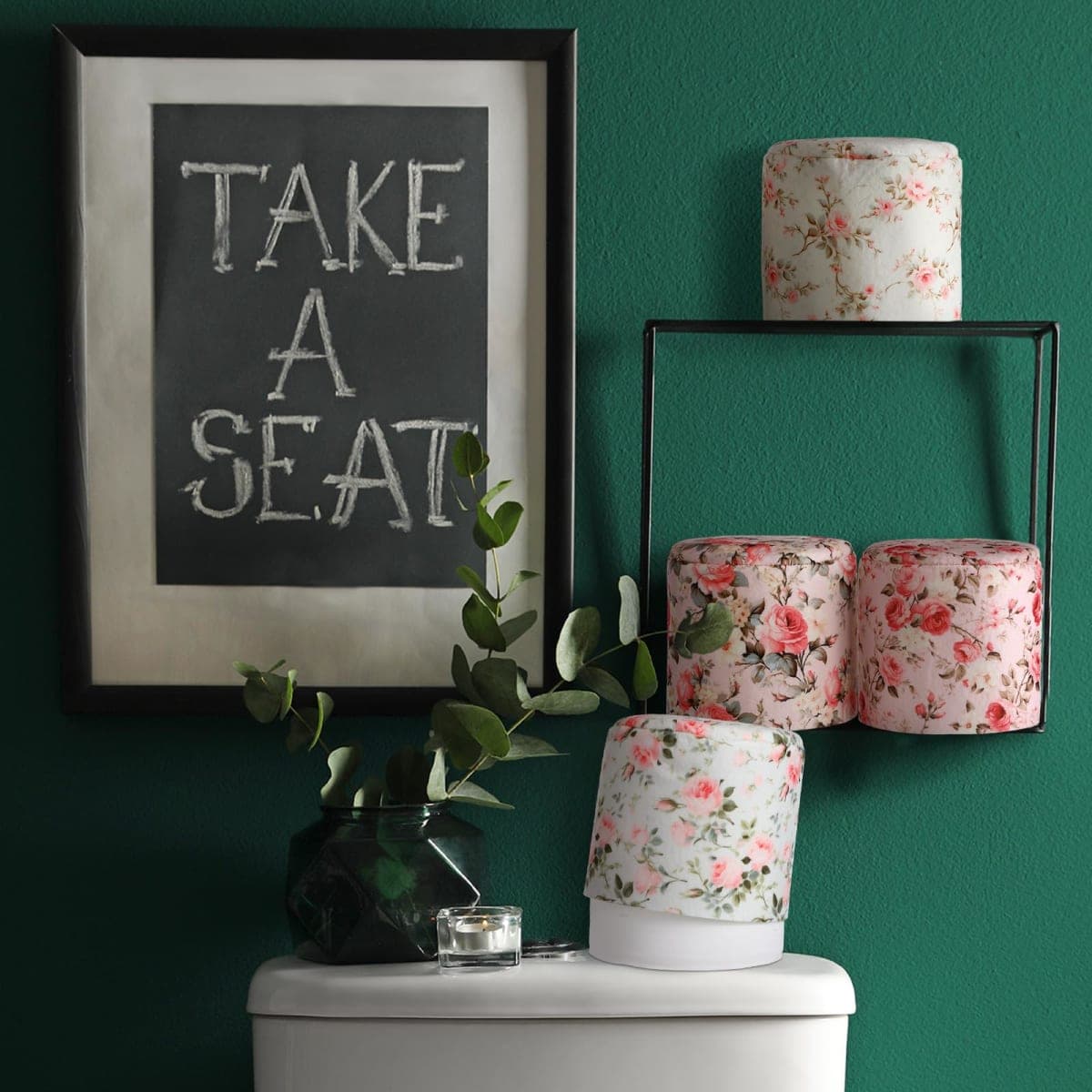 Hoolerry 6 Pcs Decorative Toilet Paper Roll Cover Fit regular Roll Within 4.3 x 5.1'' Reusable Felt Fabric Toilet Tissue Holder Tissue Paper Cover Wrap for women Bathroom Decor Hotel Gift(Rose) thumbnail 4