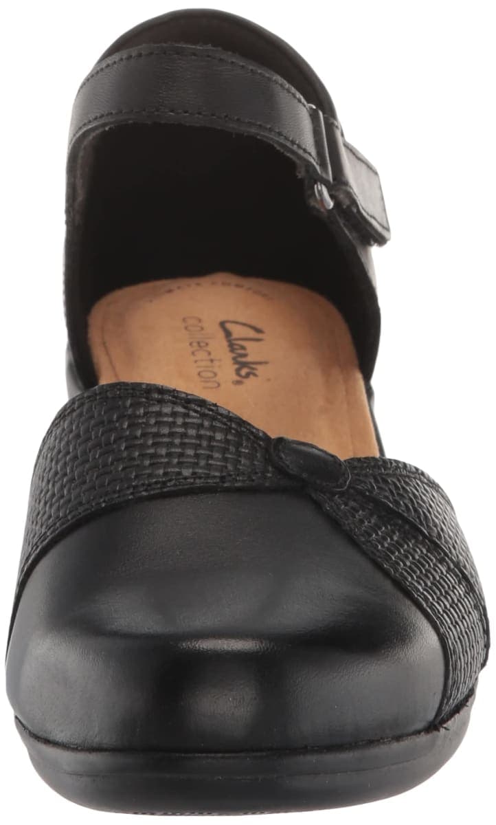 Clarks Women's Emily Rae Casual Shoe, Black Leat 12 Wide thumbnail 2