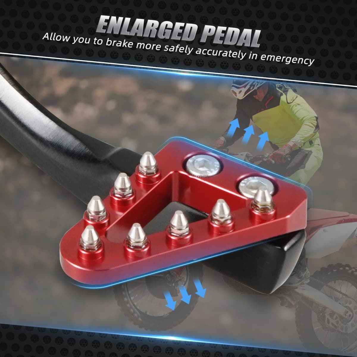 NICECNC Red Forged Adjustable Brake Pedal Tip Compatible with Honda CRF250R 2004-2024 CRF450R 2005-2024 CRF250RX 2019-2024 CRF450RX 2017-2024 See Fitment thumbnail 5