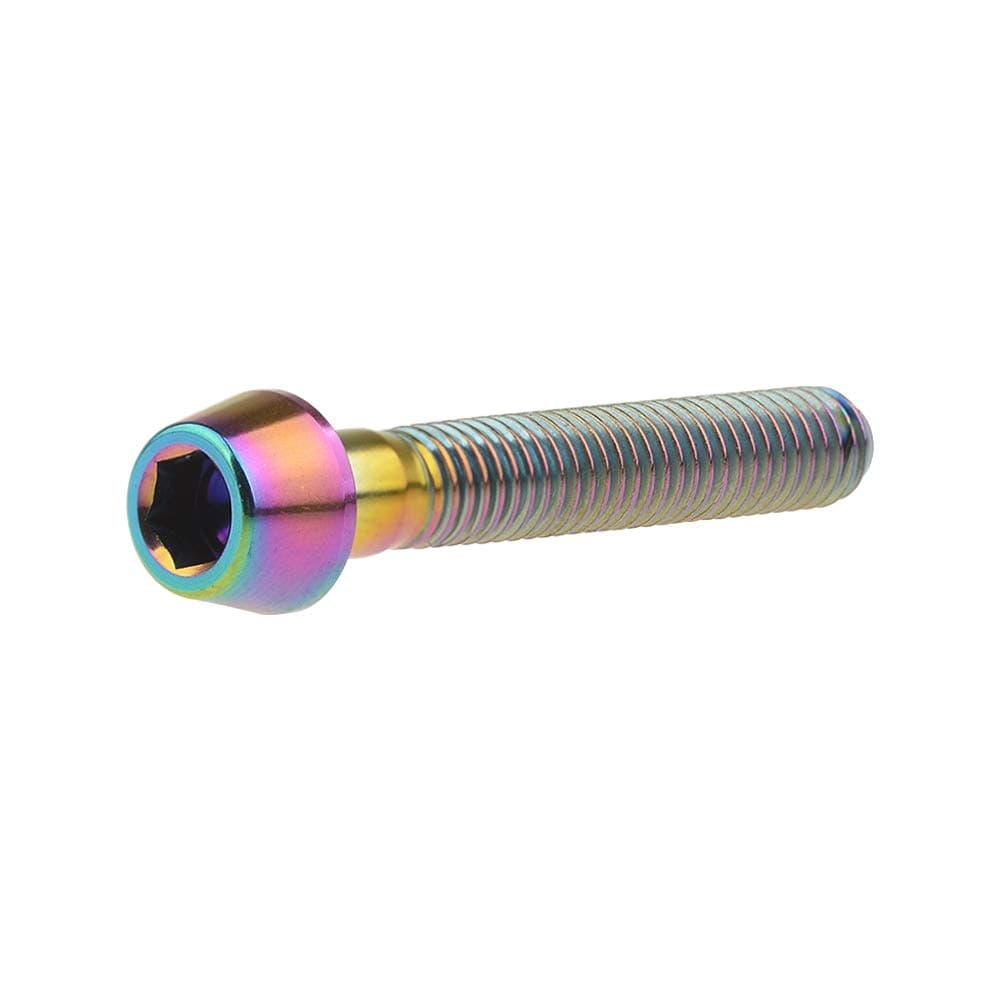 Wanyifa Titanium Ti Bolt M5x9 16 18 20 25 30 35 40 45 50 55 60mm Tapered Head Screws Pack of 4 (M5x30mm, Ranibow) thumbnail 4