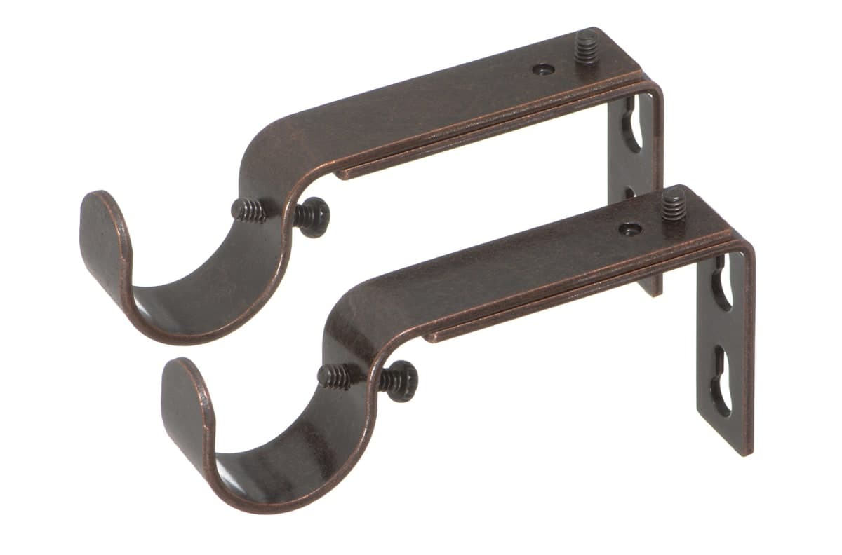 Ivilon Adjustable Brackets for Curtain Rods - for 1 or 1 1/8 Inch Rods. Set of 2 - Oil Rubbed Bronze — image 1