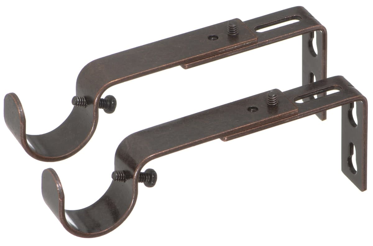 Ivilon Adjustable Brackets for Curtain Rods - for 1 or 1 1/8 Inch Rods. Set of 2 - Oil Rubbed Bronze thumbnail 2