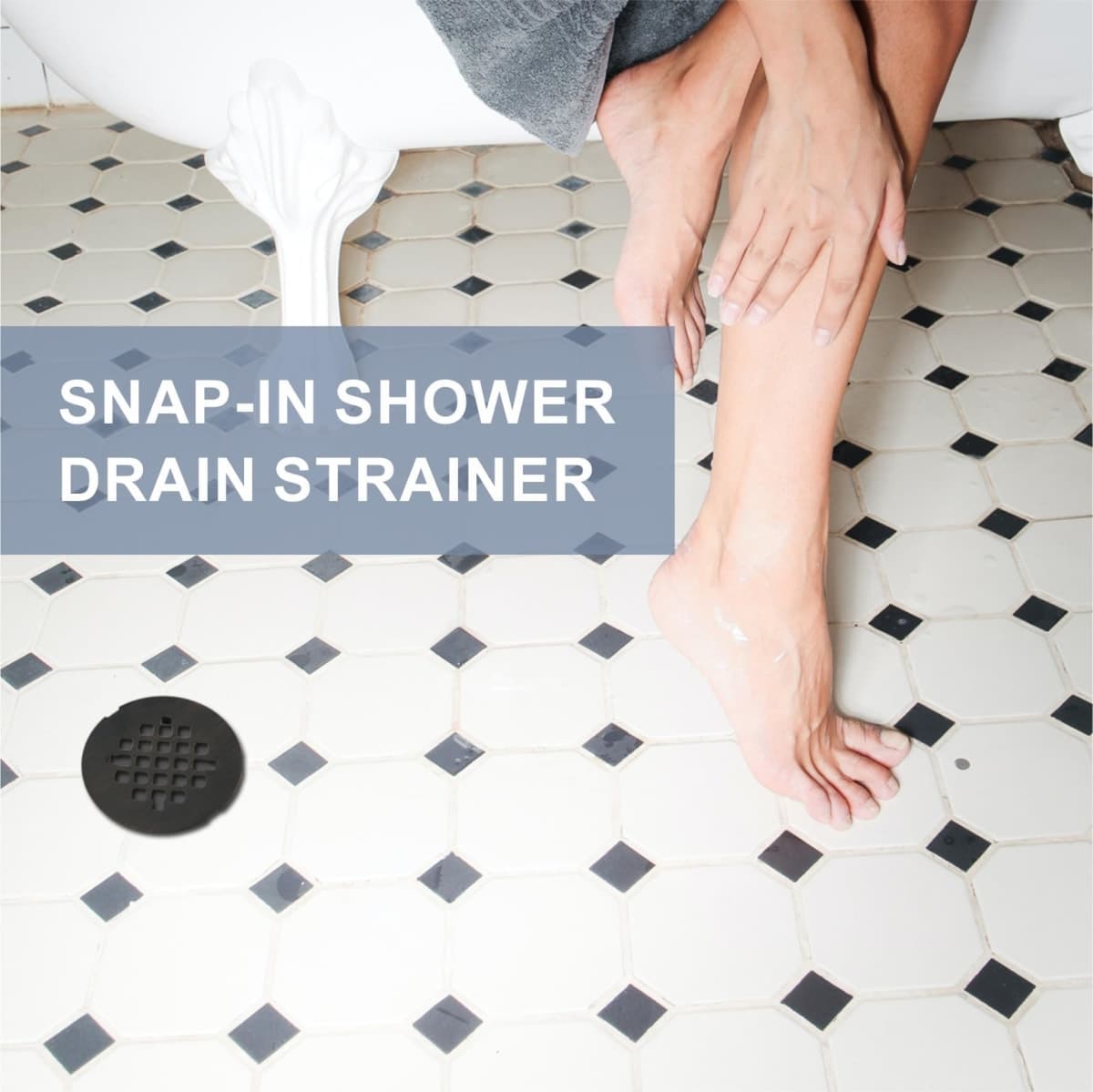 Bronze Snap-in Shower Floor Drain Cover, Hidrop 4-1/4" OD Round Shower Strainer Grid, Easy-to-Install Replacement Cover Stainless Steel thumbnail 2