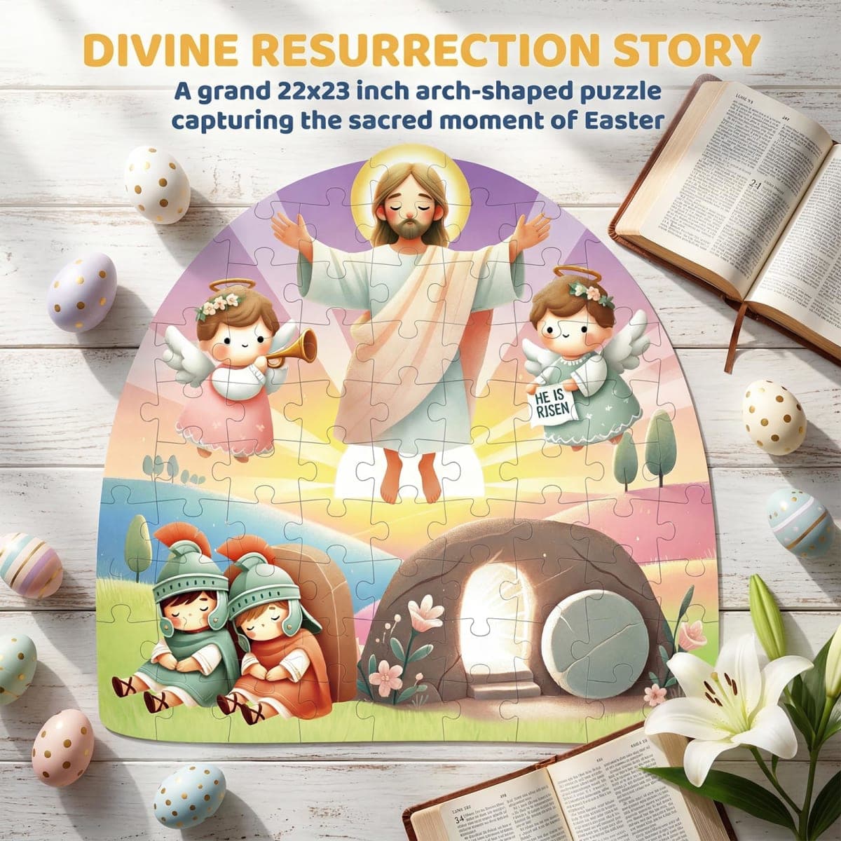 Fancy Land Resurrection Floor Puzzles Large He is Risen Jigsaw Puzzles for Party Favor Supplies thumbnail 2