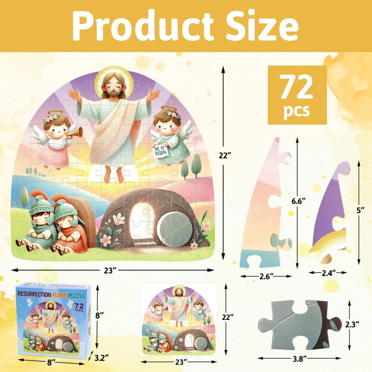 Fancy Land Resurrection Floor Puzzles Large He is Risen Jigsaw Puzzles for Party Favor Supplies thumbnail 3