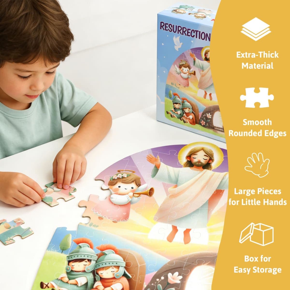 Fancy Land Resurrection Floor Puzzles Large He is Risen Jigsaw Puzzles for Party Favor Supplies thumbnail 4