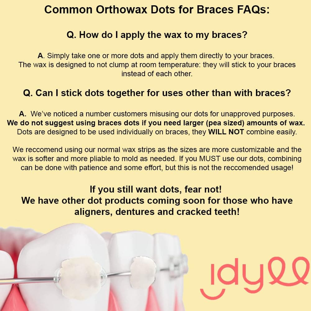 Orthodontic Wax - Dental Wax for Braces, Unscented & Flavorless - Reusable Tin Travel Case - FIRM - Food Grade ortho braces wax - tecnidentusa (Mini Dots) thumbnail 2