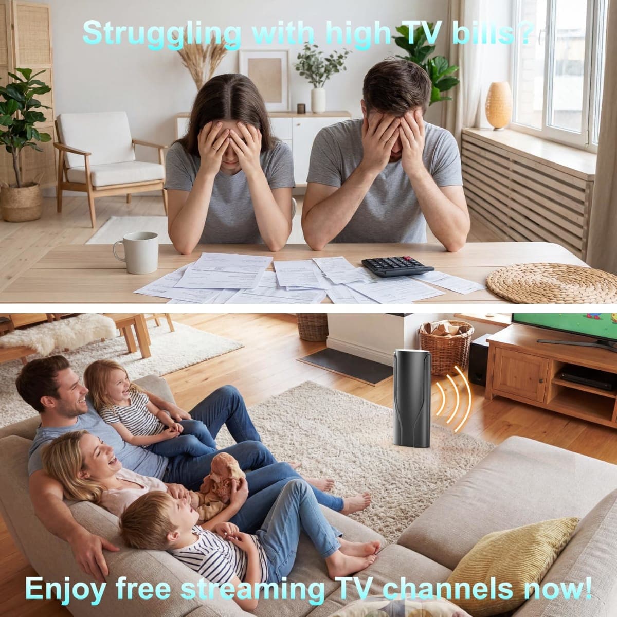 TV Antenna for Smart TV Receive Stable and Large Number of Channels Outdoor Antenna with Hooks Digital Antenna for Smart tv Indoor Outdoor Antenna Supports 4K 8K 1080p thumbnail 3