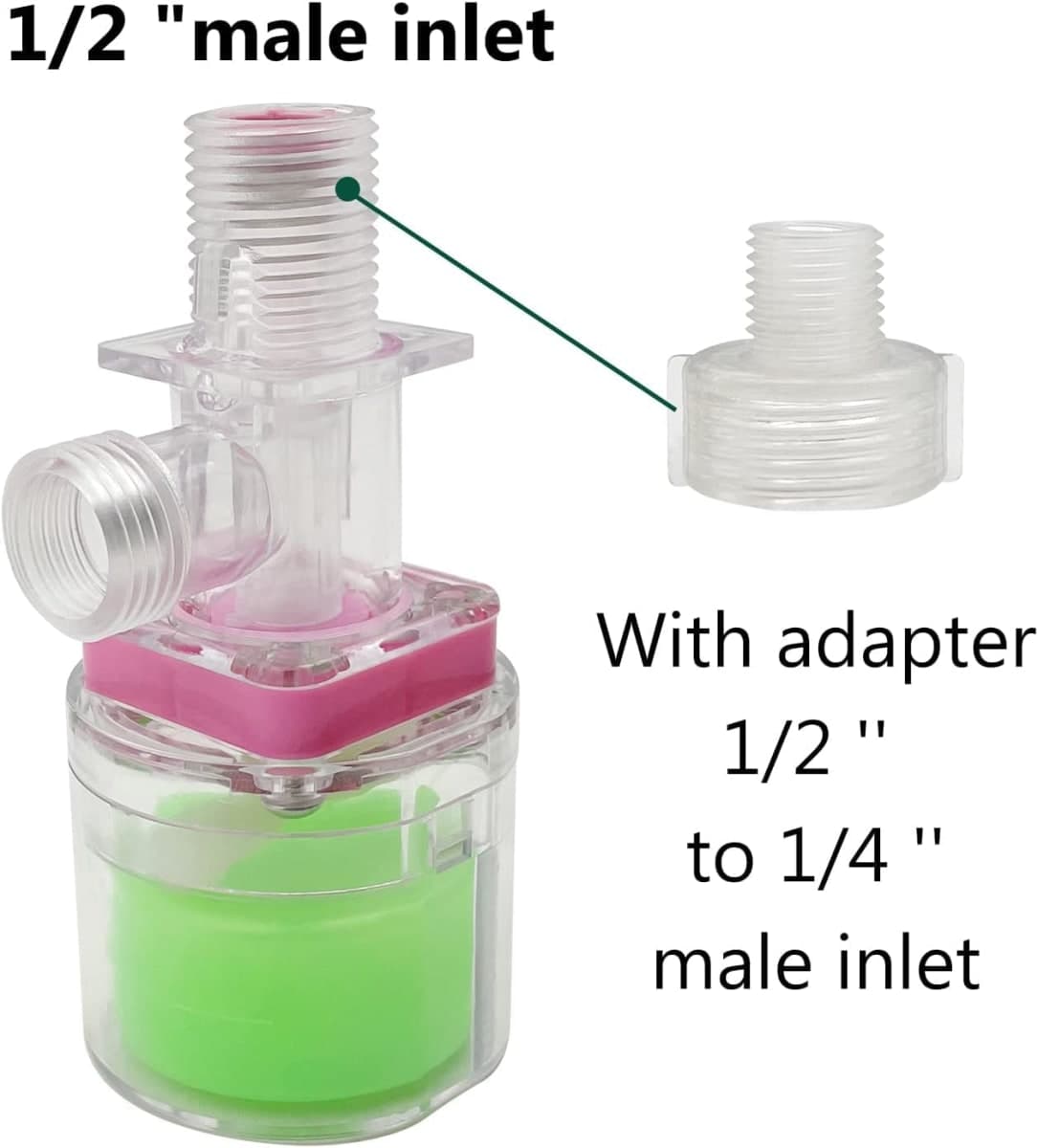 Water Float Valve with Water Level Control for Traditional Water Tank (1/2" to 1/4" Adapter Up Inlet) thumbnail 2