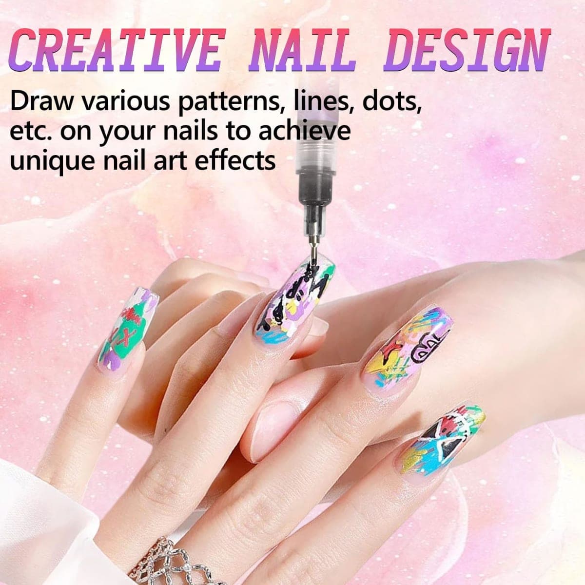 DZCKTFYGRT 12 Colors Nail Art Pens Set, 3D Quick-Dry 0.5MM Nail Polish Pens, 2025 DIY Nail Art Marker Graffiti Dotting Pen for Nails Art Design Manicure Nail DIY Decoration thumbnail 3