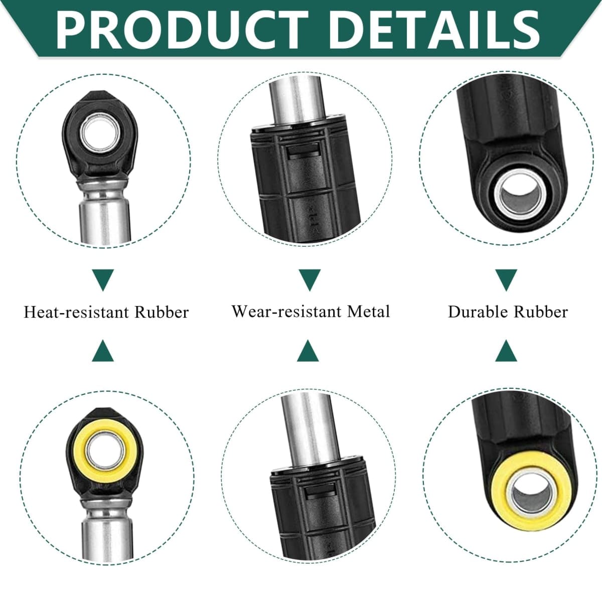 Washer Shock Absorbers 4PC Fit for samsung WF42H5000AW WF42H5200AP WF42H5200AW WF42H5200AF WF45N5300AW WF350ANP WF330ANW WF350ANW WF45M5500AW WF42H5600AW WF45K6500AV WF45K6500AW WF50K7500AV thumbnail 3