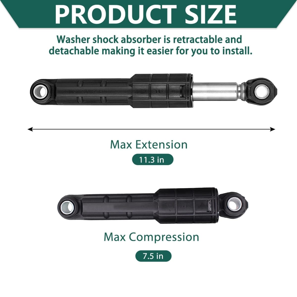 Washer Shock Absorbers 4PC Fit for samsung WF42H5000AW WF42H5200AP WF42H5200AW WF42H5200AF WF45N5300AW WF350ANP WF330ANW WF350ANW WF45M5500AW WF42H5600AW WF45K6500AV WF45K6500AW WF50K7500AV thumbnail 4