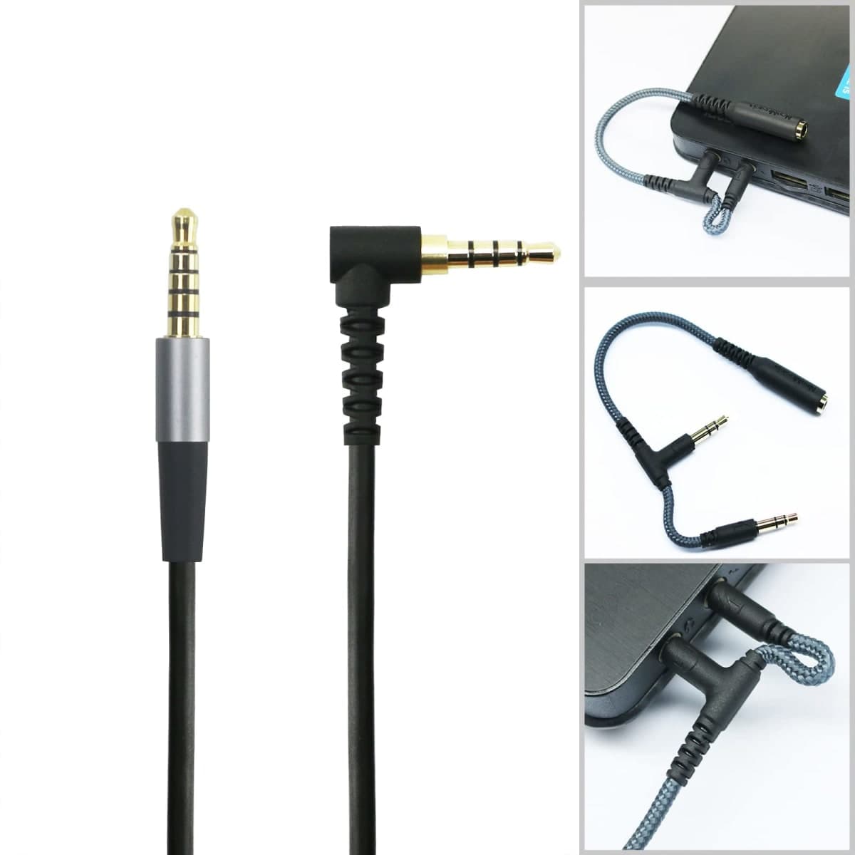 NewFantasia 2m/6.6ft Black 3.5mm 5-Pole Male Gaming Headset Audio Cable for SteelSeries Arctis Nova 1, 1P, 1X, 7, 7P, 7X, Pro thumbnail 3